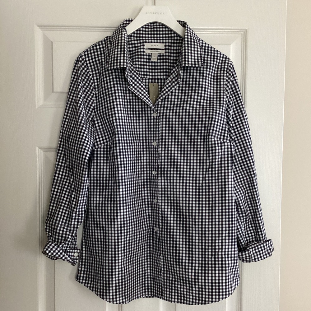 J.Crew Women’s Stretch Gingham Plaid Shirt